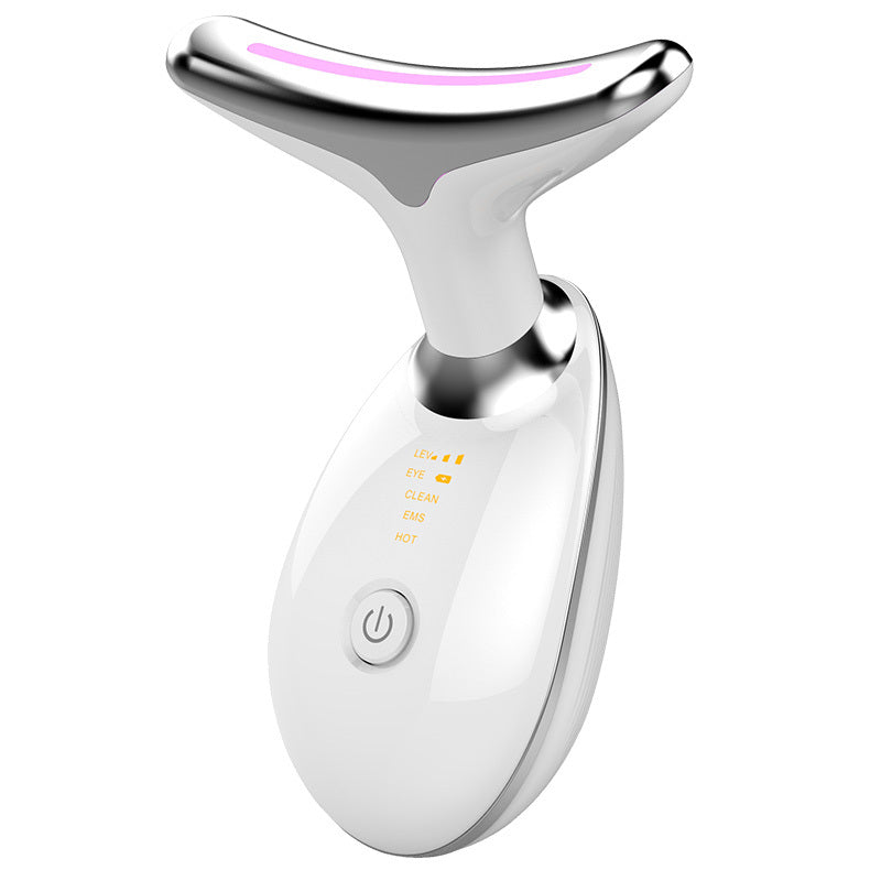 LED Neck & Face Lifting Massager – Microcurrent + Heat + 3-Color Light Therapy